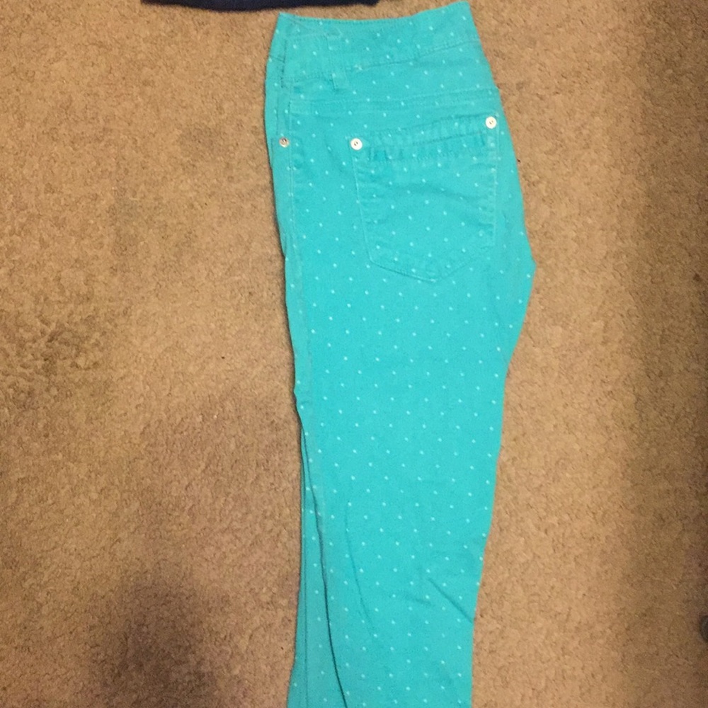 Juniors teal capris